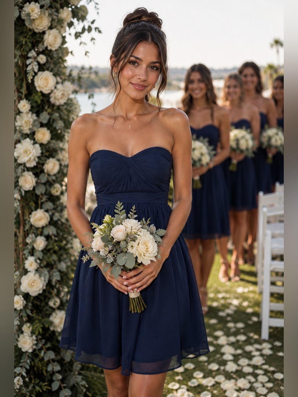 JENNY YOO Keira Convertible Strapless Blue Dress 4